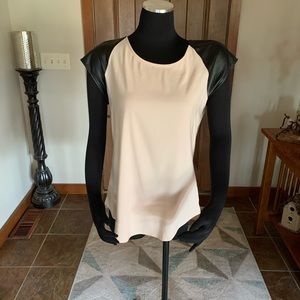 Express…tunic with faux leather sleeves